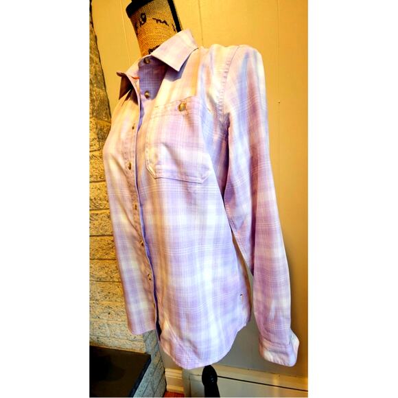 Orvis Purple White Work Flat Creek Button Up Shirt Blouse, New. Woman's Sz S - Picture 7 of 10